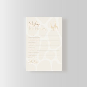 Neutrale giraffe baby shower strooiwensen voor babykaart 4 "x 6"