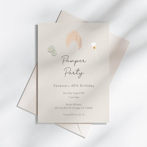 Pamper Party Spa Day Evite Invitation