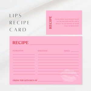 Lips Recipe Card 4&quot;x6&quot;