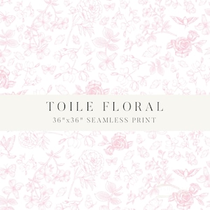 Stampa floreale senza cuciture in tela rosa 36"x36"