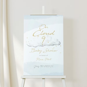 On Cloud 9 Bridal Baby Wedding Shower Birthday Welcome Sign