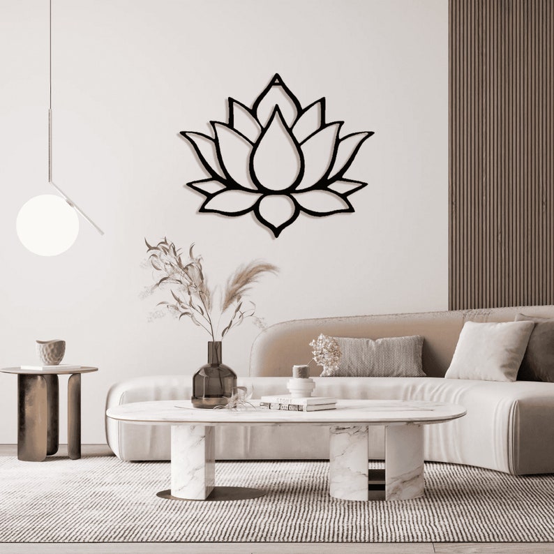 Lotus Flower Wall Decor Metal Lotus Flower Wall Art Large Etsy