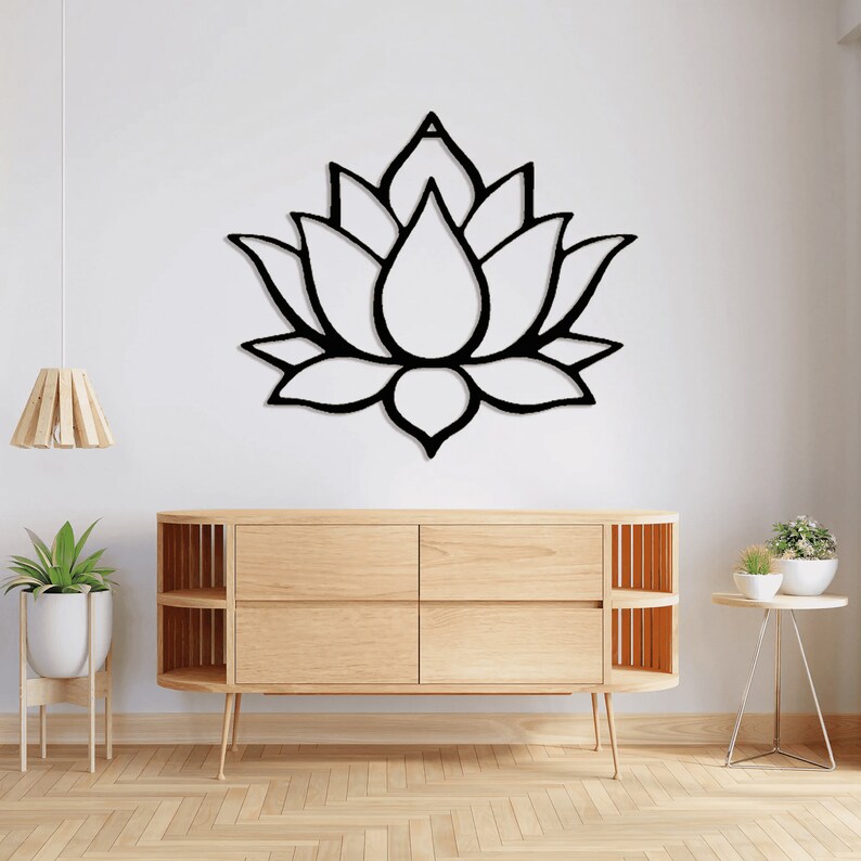 Lotus Flower Wall Decor Metal Lotus Flower Wall Art Large Etsy