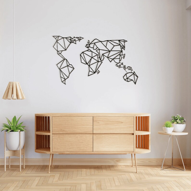 World Map Wall Decor World Map World Map Wall Art Metal Etsy