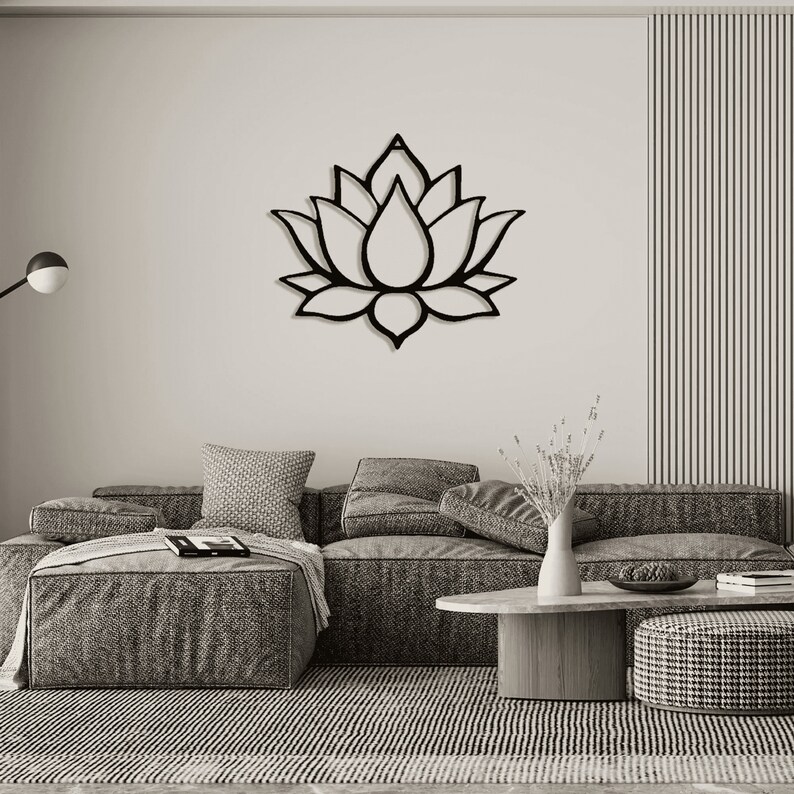 Lotus Flower Wall Decor Metal Lotus Flower Wall Art Large Etsy