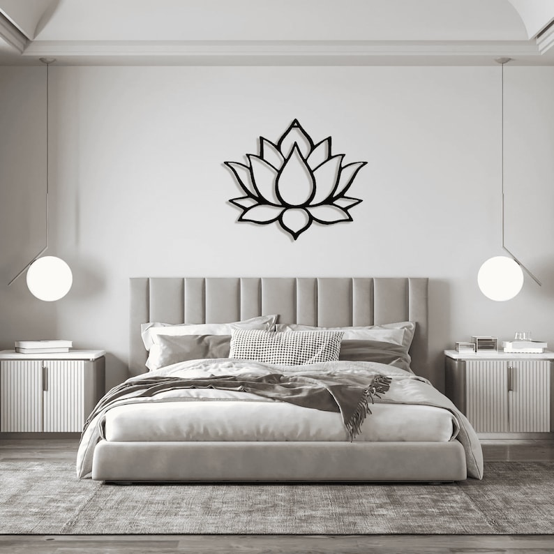Lotus Flower Wall Decor Metal Lotus Flower Wall Art Large Etsy