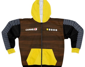 Channel F AOP Unisex Zip Hoodie
