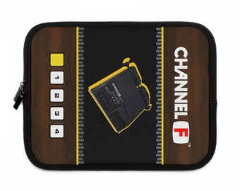 Channel F Woodgrain Laptop Sleeve