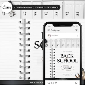 新学期セール チラシ テンプレート | 新学期ヘア チラシ | 新学期ワックス チラシ | DIY Canva テンプレート | 編み込みチラシ | ネイル チラシ | Ig チラシ