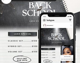BACK TO SCHOOL Sale Flyer Template| Back to School Hair Flyer| Back 2 School Wax Flyer| Diy Canva Template| Braid Special Flyer| Nail Flyer
