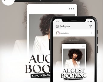 AUGUST BOOKINGS FLYER | Books Open Flyer, Looking or Booking Flyer, Waxing Template Flyer, Instagram Template Flyer, Lash Flyer, Hair Flyer