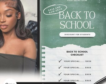 BACK TO SCHOOL Sale Flyer Template| Back to School Hair Flyer| Back 2 School Wax Flyer| Diy Canva Template| Braid Special Flyer| Nail Flyer