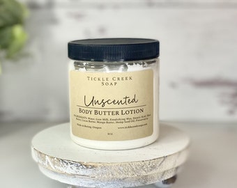 Unscented Body Butter Goat Milk Lotion Handmade Body Cream Fragrance Free Skincare Thick Lotion Emulsified Body Butter Hand Cream Natural