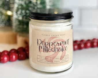 Scented Soy Candle Holiday Gift Christmas Stocking Stuffer Home Fragrance Handmade Winter Candle Teacher Gift Coworker Gift Home Decor