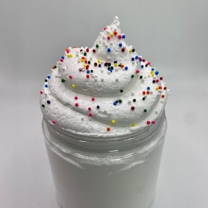 Birthday Cake Whipped Sugar Scrub Soap with Goat Milk, Exfoliating Soap, Moisturizing Soap, Birthday Soap, Goat Milk Soap