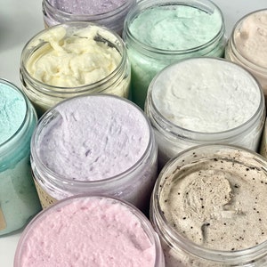 Sugar Scrub Body Scrub Soap Goat Milk Soap Whipped Sugar Scrub Exfoliating Foaming Body Scrub Body Polish Natural Gift for Her Self Care