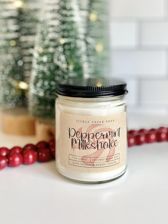 Scented Soy Candle Holiday Gift Christmas Stocking Stuffer Home Fragrance Handmade Winter Candle Teacher Gift Coworker Gift Home Decor