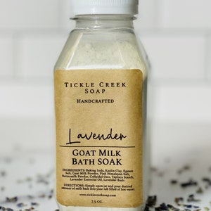 Lavender Goat Milk Bath Soak Lavender Bath Salt Spa Soak Natural Bath Product Aromatherapy Mother's Day Gift for her self care gift Birthday image 2