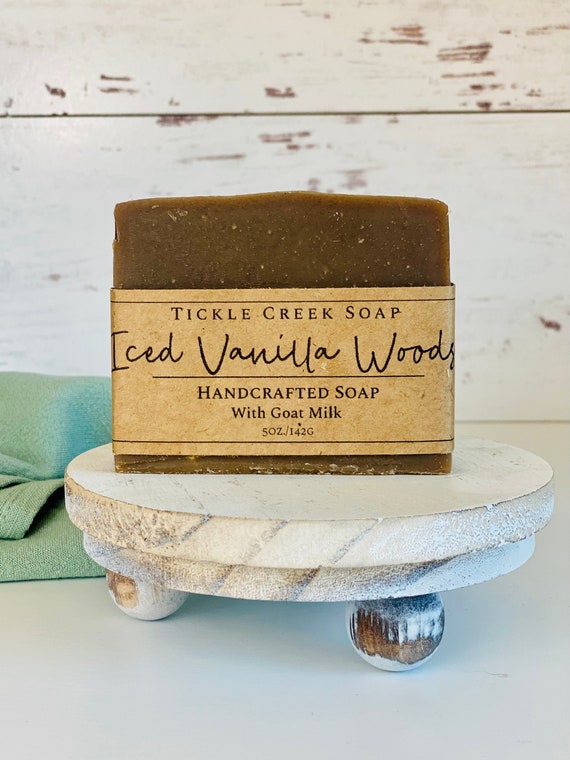 Iced Vanilla Woods Goat Milk Soap for Him Cold Process Soap Handmade Soap Masculine Man Soap Father's Day Gift for Him
