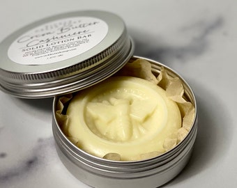 Solid Lotion Bar Beeswax Lotion Bar in Tin Travel Lotion Dry Skin Gift for Her Hand Lotion Tin Moisturizer Bar Party Favor Mother's Day Gift