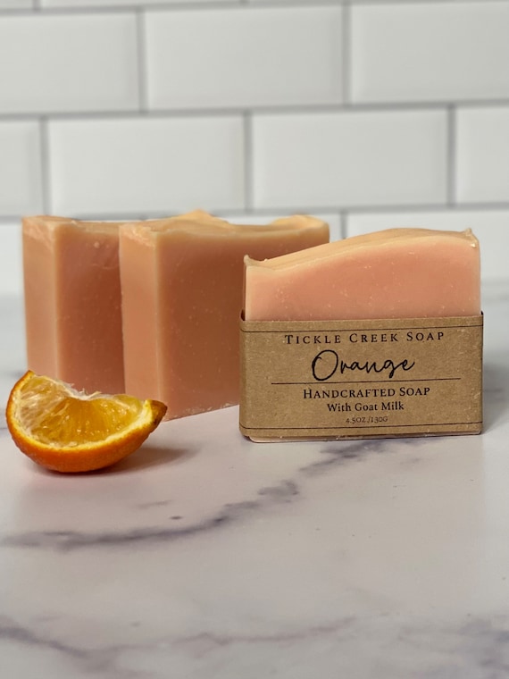 Orange Goat Milk Soap, Cold Process Soap, Handmade Soap, Natural Soap, Homemade Soap, Citrus Soap, Small Batch Soap, Moisturizing Soap