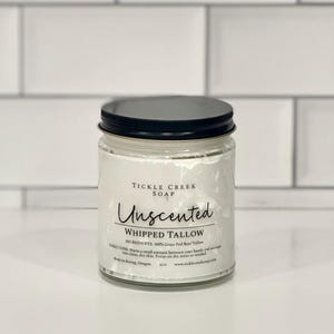 Whipped Tallow Balm Natural Moisturizer Organic Skin Care Baby Lotion Sensitive Skin Pure Unscented Body Butter Face Cream Gift Grass Fed