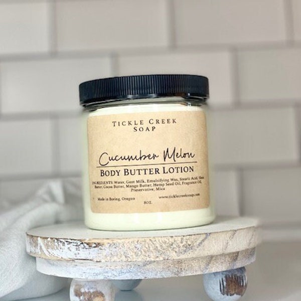 Komkommer Meloen Body Butter Geitenmelk Lotion Moisturizer Handgemaakte Lotion Body Cream Dikke Lotion Geëmulgeerde Body Butter Natuurlijke Lotion