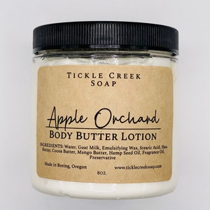 Apple Orchard Goat Milk Body Butter Lotion Moisturizer Handmade Lotion Body Cream Thick Lotion