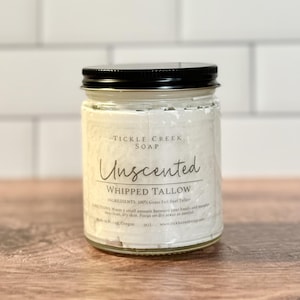 Whipped Tallow Balm Natural Moisturizer Organic Skin Care Baby Lotion Sensitive Skin Pure Unscented Body Butter Face Cream Gift Grass Fed