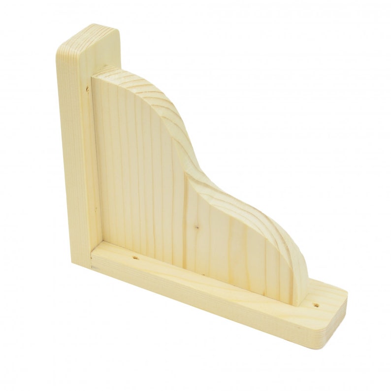 10 Cm Set of 2 Pine Wood Shelf Brackets Mounted Rack Support Etsy UK