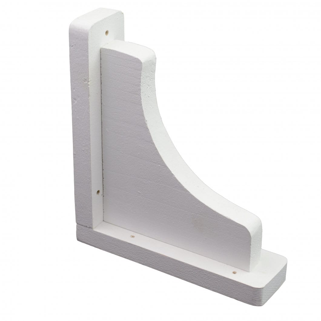 20cm Set 2 X Pine Wooden Shelf Brackets White Finish Gallows Bracket