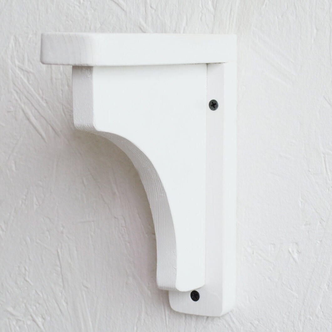 20cm Set 2 X Pine Wooden Shelf Brackets White Finish Gallows Bracket