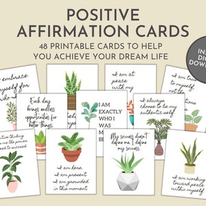 Cartes d'affirmation positive, cartes de motivation, affirmations imprimables, cartes de manifestation, pont d'affirmation, affirmation quotidienne positive