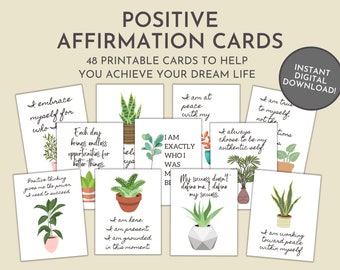 Positive Affirmation Cards, Motivational Cards, Printable Affirmations, Manifestation Cards, Affirmation Deck, Positive Daily Affirmation