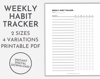 Weekly Habit Tracker Printable: Routine & Goal Planner (PDF)