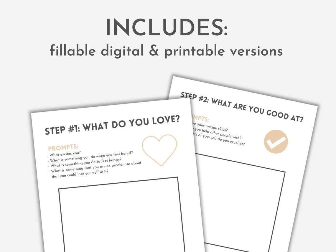 Find Your Ikigai Printable Worksheet, Ikigai Planner, Ikigai Worksheet ...