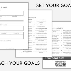 Goal Planner Printable, Goal Setting Worksheet, Action Planner, Goal ...