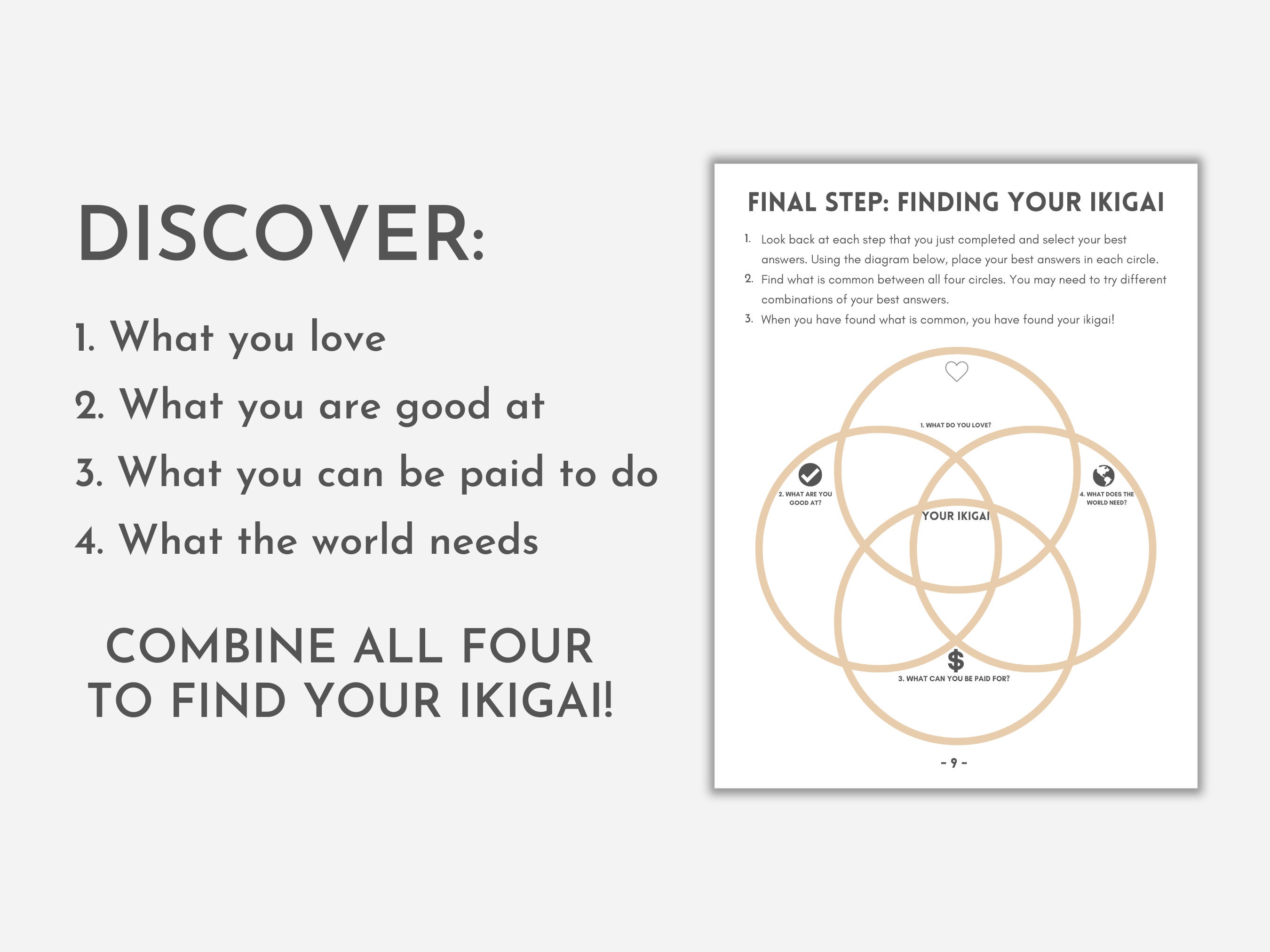 Ikigai worksheet ikigai worksheets ikigai chart