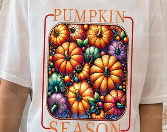 Pumpkin Season Png, Boho Pumpkins Png, Fall Design Png, Autumn Png, Retro Fall Png, Pumpkin Sublimation, Fall Shirt Png, Thanksgiving Png
