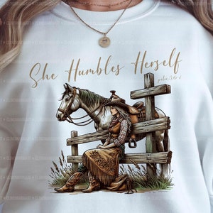 Ze vernedert zichzelf Peter Png, christelijk land Png, Western Cowboy Png, Cowgirl Png, Bijbel Quote Svg, Geloof Png, Schrift Svg