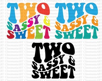 Due Sassy and Sweet SVG: Design per maglietta del secondo compleanno (download digitale)