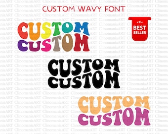 Custom Wavy Letters Svg, Custom Order Svg, Wavy Stacked Svg, Colorful Stacked Wavy Letters, Custom Retro Svg, Custom Boho Svg