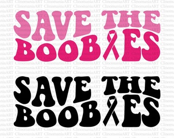 Save The Boobies Svg, Breast Cancer Svg, Cancer Awareness Svg, Pink Ribbon Svg, Cancer Inspirational Svg, Fight Cancer Svg, Wavy Stacked Svg