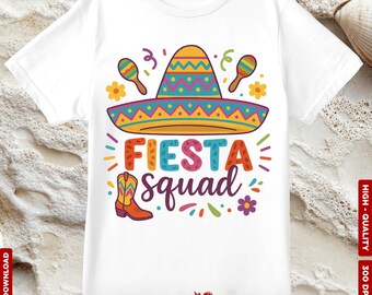 Fiesta Squad Png, Mexican Day Png, Mexican Fiesta Shirt, Mexican Festival Gift, Cinco De Mayo Party, Tequila Png Margarita Sublimation