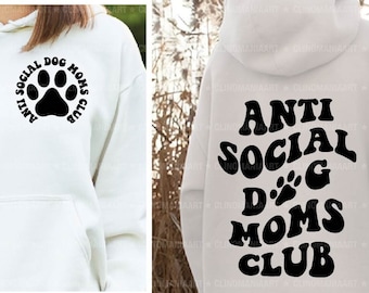 Anti Social Dog Moms Club SVG: Wavy Stacked Design (Digital Download)