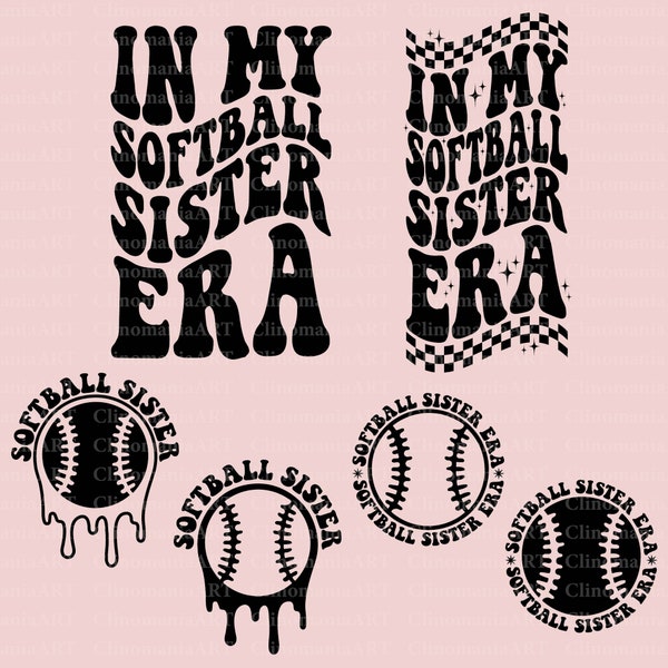 In My Softball Sister Svg, Softball Sister Png, Melting Softball Svg, Softball Fan Svg, Softball Vibes Svg, Funny Softball Svg, Trendy Png