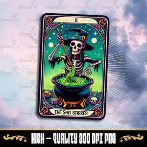 Mescolatore di Merda Png, Carta dei Tarocchi Png, Teschio di Halloween Png, Carta dei Tarocchi della Strega, Carta dei Tarocchi Divertente, Divertente Halloween Png, Mescolatore Scheletro Png