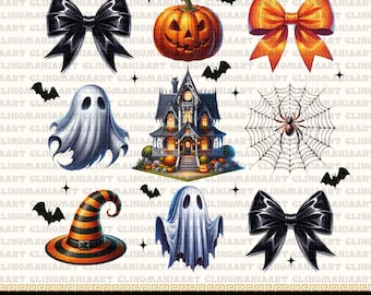 Coquete de Halloween PNG, Temporada Assustadora PNG, Laço Coquete Gótico PNG, Laço Coquete Preto PNG, Chapéu de Bruxa PNG, Morcego PNG, Aranha PNG, Casa Caçada