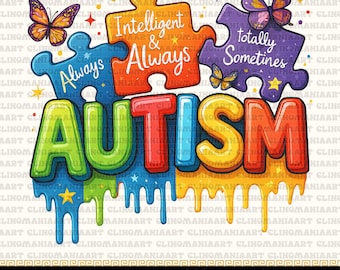 Autism Awareness PNG: Neurodiversity Puzzle Pieces, T-Shirt Design (Digital Download)
