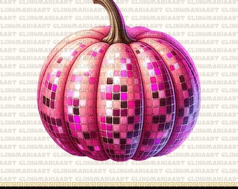 Pink Disco Pumpkin Png, Retro Pumpkin Png, Pumpkin Season Png, Pumpkin Girly Png, Pumpkin Bows Png, Fall Pumpkin Png, Fall Girls Png